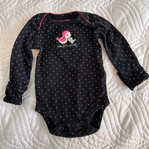 Carter’s Just One You Newborn Black with White Polka Dot Baby One Piece Bodysuit